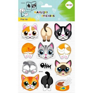 Naklejka (nalepka) 3D POP UP Cat Face&Tail Happy Color (HA 4246 1418-KA01)