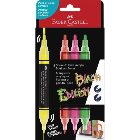 Marker specjalistyczny akrylowy 4 kol. neon Faber Castell (285505 FC)