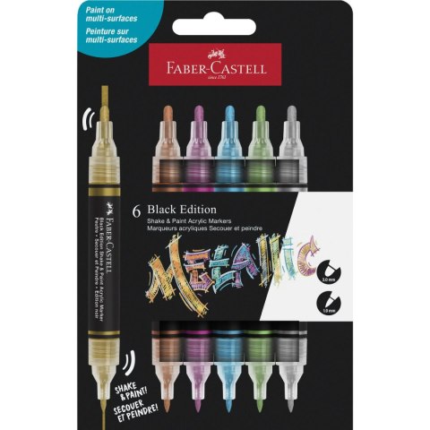Marker specjalistyczny akrylowy 6 kol. metaliczne Faber Castell (285517 FC)