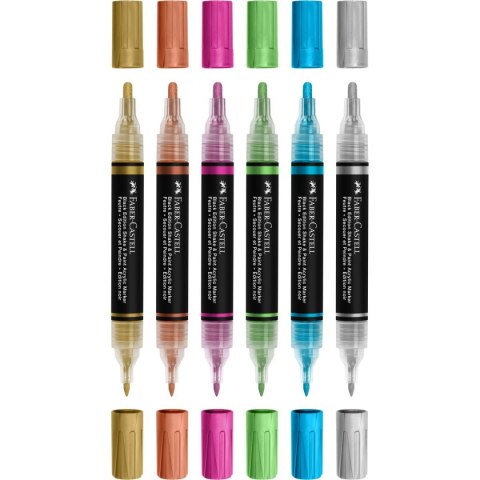 Marker specjalistyczny akrylowy 6 kol. metaliczne Faber Castell (285517 FC)