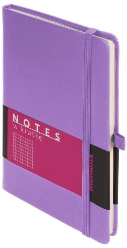 Notes (notatnik) A5 MEMOFIX liliowy 192k. krata Antra (kratka)