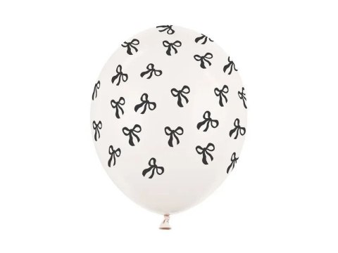 Balon gumowy Kokardki biała 300mm Partydeco (SB14P-343-008Z)