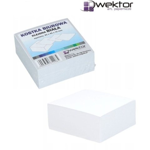 Kostka papierowa biały [mm:] 85x85x 35 Wektor