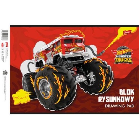 Blok rysunkowy Mattel Hot Wheels A4 biały 20k Unipap