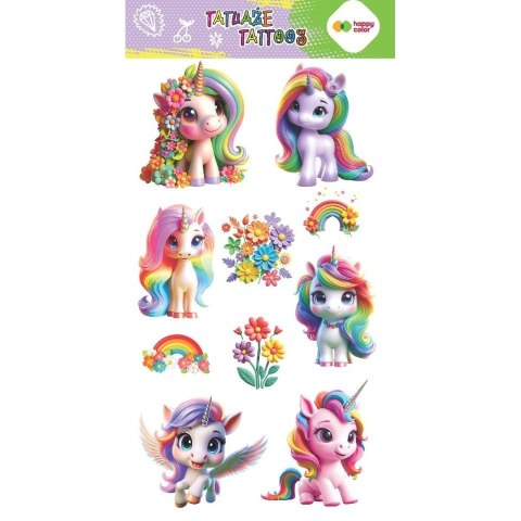 Tatuaż zmywalny FLOWER UNICORNS Happy Color (HA 4261 1020-KP06)