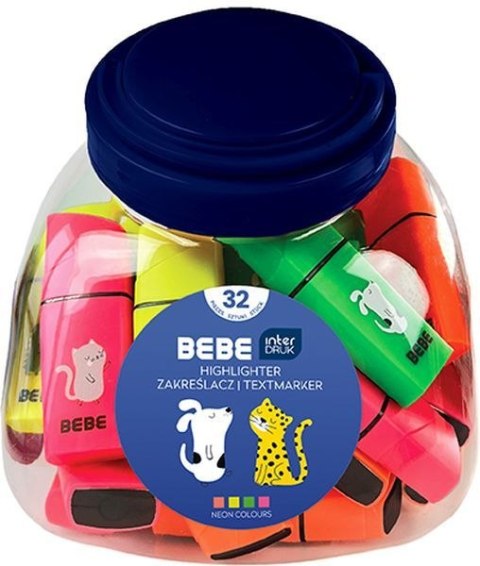 Zakreślacz BEBE KIDS mini wkład mix 1-5mm Interdruk (4KOL)