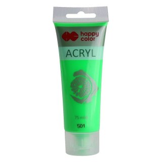 Farba akrylowa fluo kolor: zielony fluorescencyjny 75ml Happy Color (HA 7370 0075-501)