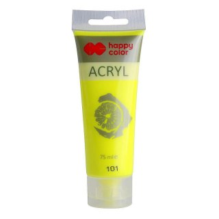 Farba akrylowa fluo kolor: żółta 75ml Happy Color (HA 7370 0075-101)