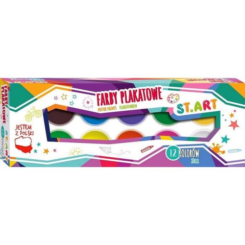 Farby plakatowe kolor: mix 20ml 12 kolor. St.Art