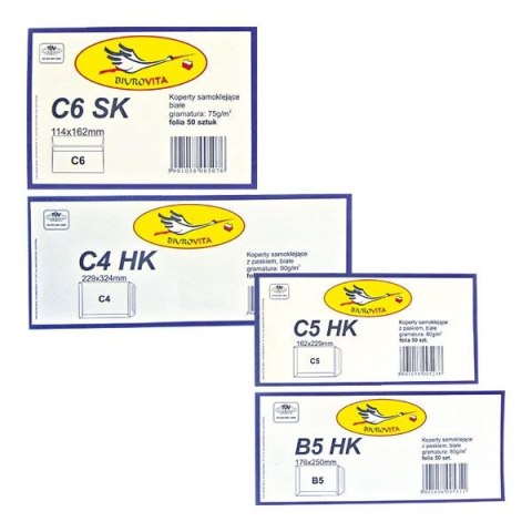 Koperta hk rbd E4 biała [mm:] 280x400 WZ Eurocopert 25 sztuk
