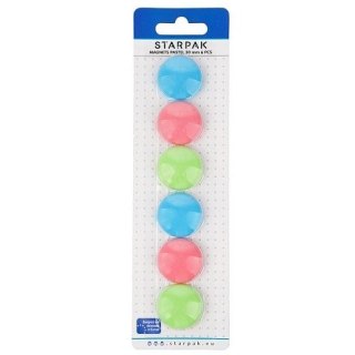 Magnes 6x30mm pastelowe pastelowy [mm:] 30 Starpak (398961) 6 sztuk