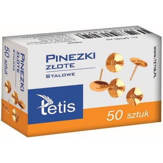 Pinezki kolor: złoty 50 szt Tetis (GP095-AO)