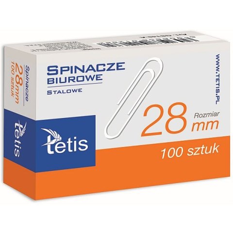 Spinacze okrągły 28mm 100 szt Tetis (GS140-B)