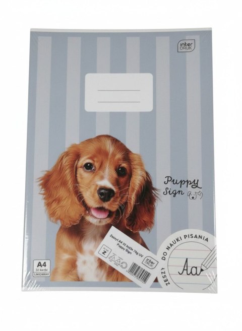 Zeszyt PUPPY SIGN A4 32k. 70g trzy linie Interdruk