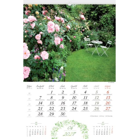 Kalendarz ścienny OGRODY RAJSKIE 13-planszowe 320mm x 470mm Lucrum (RW12)