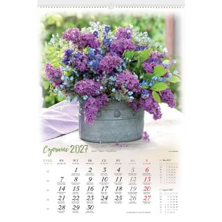 Kalendarz ścienny BUKIETY KWIATÓW 13-planszowe 320mm x 470mm Lucrum (RW13)