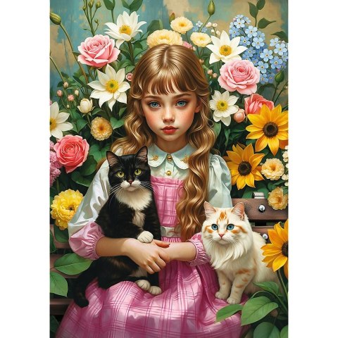 Puzzle Dziewczynka z kotami 1000 el. Trefl (10976)
