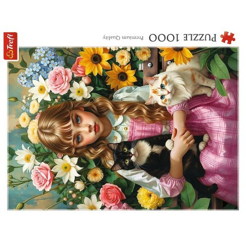 Puzzle Dziewczynka z kotami 1000 el. Trefl (10976)