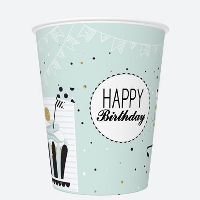 Kubek jednorazowy daisy papier 250ml Pol-mak (01)