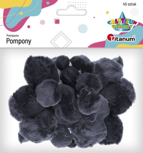 Pompony Craft-Fun Series czarne 45 szt Titanum (16073B)