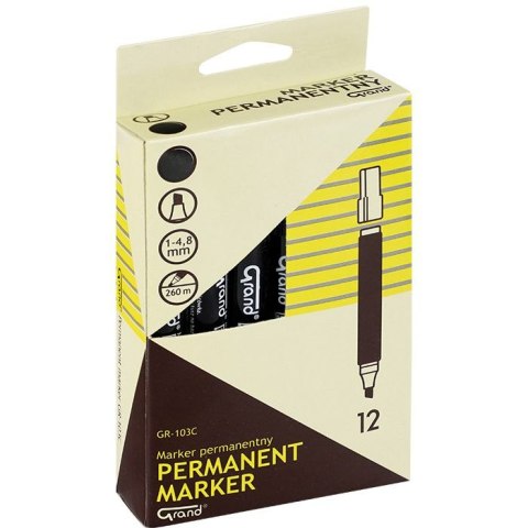 Marker permanentny GR-103C wkład czarny 1,0-4,6mm ścięta końcówka Grand