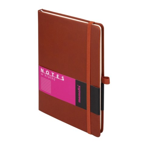 Notes (notatnik) A5 MEMOFIX Brązowy krata Antra (kratka)