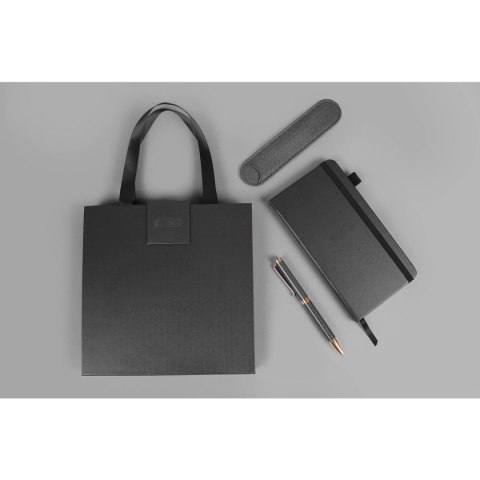 Zestaw piśmienniczy PREMIUM CZARNY DŁUG.+NOTES+ETUI Cresco (851003)