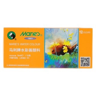 Farby akwarelowe 5ml 12 kolor. Maries (E1325)