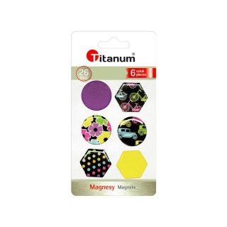 Magnes okrągłe, sześciokątne mix [mm:] 26 Titanum (4357-2) 6 sztuk