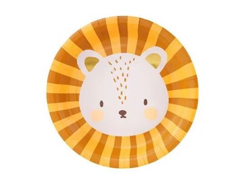 Talerz jednorazowy Lew papier śr. 180mm 6 szt Partydeco (TPP76)