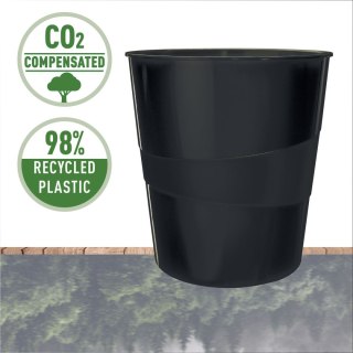 Kosz na śmieci Recycle plastik kolor: czarny 15L Leitz (53280095)