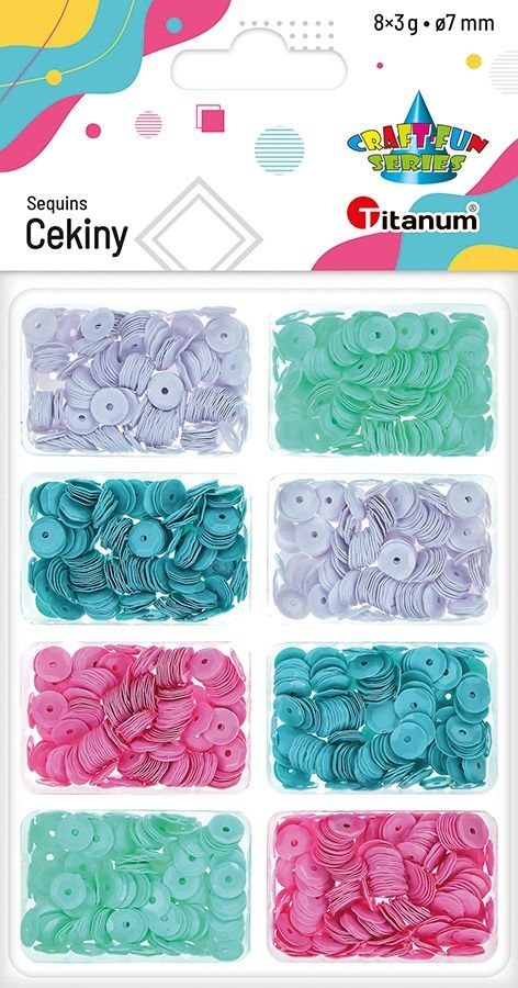 Cekiny Craft-Fun Series okrągłe zestaw 4 kolorów mix 24g Titanum (BR230009)
