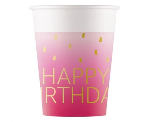 Kubek jednorazowy Blue Happy Birthday, Decorata papier 200ml Godan (96624)