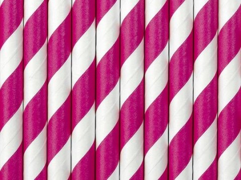 Słomka ciemny róż 10 szt Partydeco (SPP1-006)