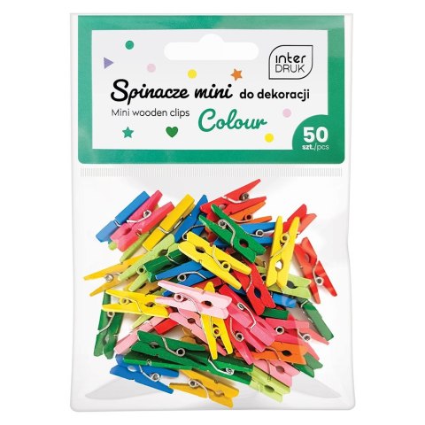 Spinacze kolorowe DO dekoracji 5902277337290 50 szt Interdruk (MINI)