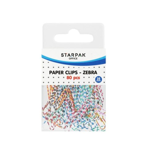 Spinacze okrągły Office zebra 28mm 80 szt Starpak (540316)