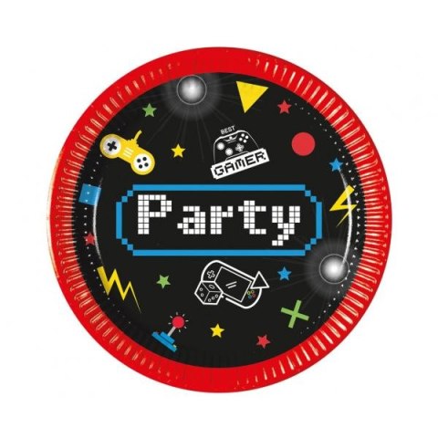 Talerz jednorazowy Game Party papier śr. 200mm 8 szt Godan (93770)