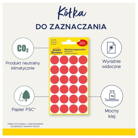 Etykieta do oznaczania kropki 12mm CZARNY [mm:] 12 Zweckform (3140)