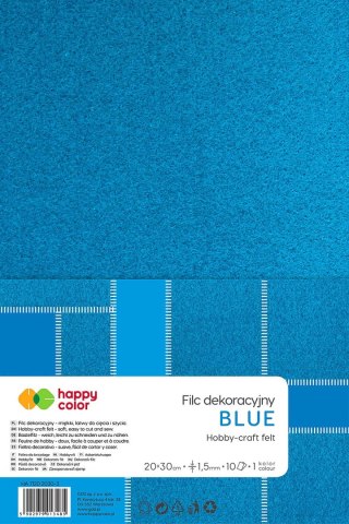 Filc kolor: niebieski 10 ark. [mm:] 200x300 Happy Color (HA 7150 2030-3)