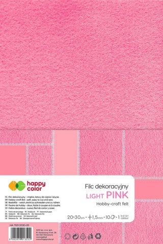 Filc kolor: różowy jasny 5 ark. [mm:] 200x300 Happy Color (HA 7150 2030-20)