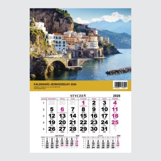 Kalendarz ścienny JEDNODZIELNY WIDOK A4 210mm x 295mm Press
