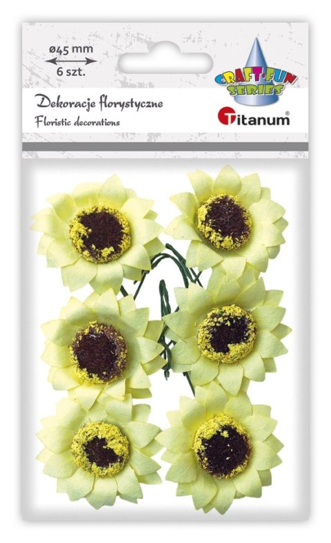 Ozdoba papierowa Craft-Fun Series słoneczniki na druciku Titanum