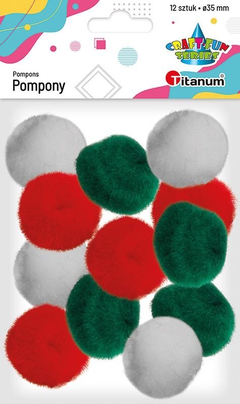 Pompony Craft-Fun Series akrylowe mix 12 szt Titanum (20TH1020-6)