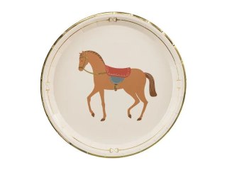 Talerz jednorazowy Koń papier śr. 230mm 6 szt Partydeco (TPP98)