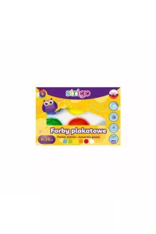 Farby plakatowe SSC295 kolor: mix 20ml 6 kolor. Strigo
