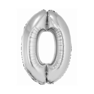 Balon foliowy Smart cyfra 0 srebrna 76cm Godan (CH-SSR0)