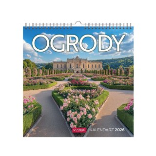Kalendarz ścienny ogrody 33x33 330mm x 330mm Press