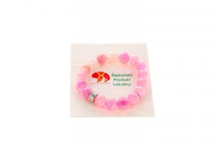 Bransoletka bransoletka agat trawiony rózowy 10mm Mol