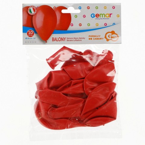 Balon gumowy BALON PASTEL pastelowy czerwona 10cal Godan (G90/45/10)