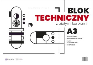 Blok techniczny A3 biały 160g 10k Wektor